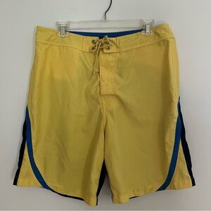 Vintage Nautica Competition Board Shorts Men's Size 33 Yellow